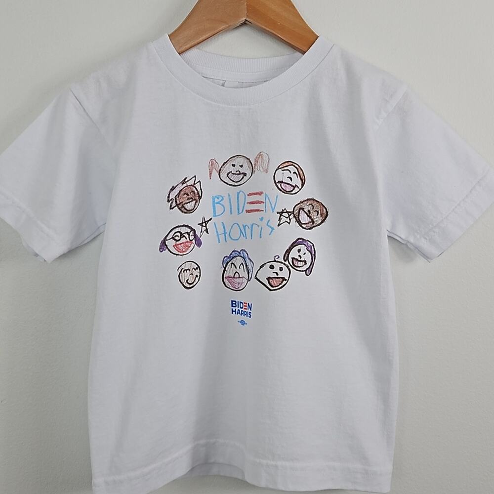 Bayside Kids Biden Harris 2020 Presidential Campaign White T-Shirt Toddler XS‎